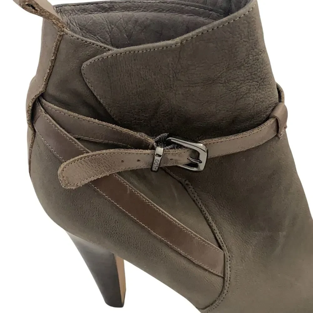Aldo Booties Women's Gray Buckle Leather 4